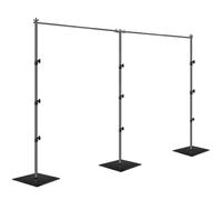 EMART 8.5x20ft (2.6x6m) Photography Backdrop Stand for Parties, Adjustable Photo Pipe and Drape Background Back Drop Holder Frame Kit with Heavy Duty Metal Steel Base for Birthday Wedding - Black