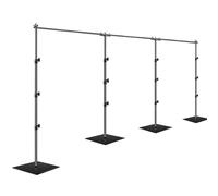 EMART 8.5x30ft (2.6x9m) Photography Backdrop Stand for Parties, Adjustable Photo Pipe and Drape Background Back Drop Holder Frame Kit with Heavy Duty Metal Steel Base for Birthday Wedding - Black