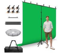 EMART 8.5x8.5ft Large Green Screen Backdrop Kit, 8.8x7.5FT T-Shape Stand