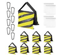 EMART 8 Pack Heavy Duty Sandbags,Weight Bags Photo Studio Saddlebag Design for Photography Stand Light Stand Tripod, Outdoor Patio, Sports, Film Sets, Live Productions-Yellow & Black