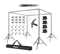 EMART Backdrop Stand, 10x10x7ft/3x3x2.1m Square Large Adjustable Background Frame, 308° Angle Rotatable Connector, Paties, Wedding Photography Back Drop Stand, Pipe and Drape Backdrop Support System
