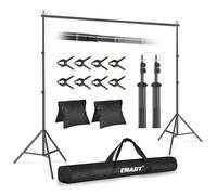 EMART Backdrop Stand 2.4mx3m(HxW),Background Support for Photography,Black