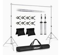 EMART Backdrop Stand 2.6mx3m(HxW),Background Support for Photography,Silver