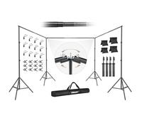 EMART Backdrop Stand, 30x7ft/9.0x2.1(WxH) Large Adjustable Background Frame, 308° Angle Rotatable Connector, Paties, Wedding Photography Photo Back Drop Holder, Pipe and Drape Backdrop Support System