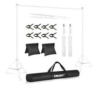 EMART Backdrop Stand 3mx3m(HxW),Background Support for Photography,White