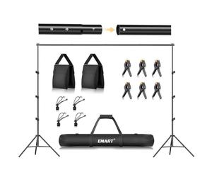 EMART Backdrop Stand Kit,2.6x3m/8.5x10ft Back Drop Stand for Photography | Adjustable Photo Background Frame,Heavy Duty,Portable,Background Support System for Parties,Wedding Dectoration,Video,Studio