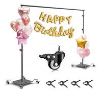 EMART Backdrop Stand with Wheels,8.5x10ft Adjustable Photo Background Frame