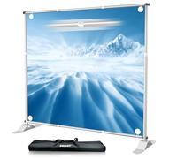 EMART Banner Stand, 10x10ft/ 3mx3m Heavy Duty Adjustable Step and Repeat Backdrop Support Kit for Photography, Trade Show, Photo Booth, Sliver