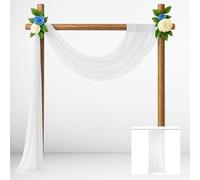 EMART Beige Backdrop Curtains, 1.5x3m/5x10ft Tulle Chiffon Fabric Drape for Parties Wedding Stage Decoration, Soft Smooth Background Cloth for Baby Shower Photography Birthday Photo Photoshoot