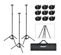EMART Boat Cover Support Poles System with Metal Tripod Base, 33＂-66＂Adjustable Pontoon Boat Cover Support Poles with 3 Straps, Storage Bag, to Weatherproof the Canoe, Kayaks, Fishing Boats-3 Packs