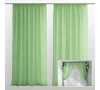 EMART Grass Green Backdrop Curtains, 3x3m /10x10ft Tulle Chiffon Fabric Drape for Parties Wedding Stage Decoration,1.5x3m,2 Panels Background Cloth for Baby Shower Photography Birthday Photoshoot