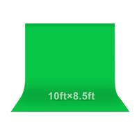 EMART Green Screen Backdrop, 10 x 8.5 Ft Photography Greenscreen Background Sheet Fabric Kit for YouTube Video Streaming Zoom, Small Photo Chromakey Muslin Cloth Curtain with 4 Clip