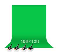 EMART 3.0x3.6m/10x12ft Green Screen Backdrop, Chromakey Photo Backdrop Seamless Muslin Cloth Fabric for Recording, Photography Studio, Steaming, Zoom Meeting