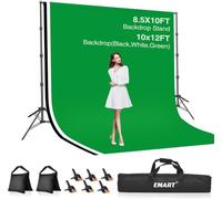 EMART Green Screen Backdrop Kit 8.5x10FT with 3Pcs 10x12FT Backdrop