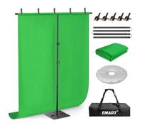 EMART Green Screen Background with Stand,1.5x2m Greenscreen Backdrop Kit