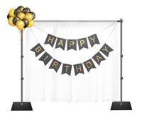 EMART Heavy Duty Backdrop Stand, 2.1mx3m/7x10 ft Adjustable Background Support System Kit with Steel Base for Photography, Photo Video Studio, Birthday Parties - Black