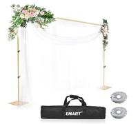 EMART Heavy Duty Backdrop Stand, 2.1mx3m/7x10 ft Adjustable Background Support System Kit with Steel Base for Photography, Photo Video Studio, Birthday Parties - Gold
