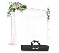 EMART Heavy Duty Backdrop Stand 8.5x10ft(HxW) Adjustable Background Support System Kit with Steel Base for Photography, Photo Back Drop Frame for Parties Birthday Video Studio - Pink