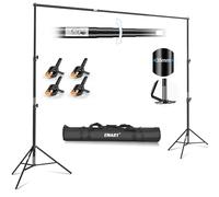 EMART Heavy Duty Backdrop Stand Kit,3x3m Background Stand for Photography | 10x10ft Background Support Frame,Adjustable,Portable，Photo Shoot Stand for Video,Studio,Wedding,Party,Outdoor Events,Black