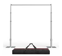EMART Heavy Duty Pipe and Drape Backdrop Stand Kit, 3mx3m/10x10ft Background Support, Adjustable Metal Frame for Wedding, Birthday, Party, Banquet Decorations - Silver