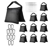 EMART Heavy Duty Sandbag - Weight Bag Heavy Duty Saddlebags Sand Bag for Photography, Backdrop Stand, Light Stand, Tripod, Photo Video Studio, Canopy, Patio, Tent - 10 Pack (Black)