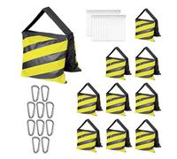 EMART Heavy Duty Sandbag,Weight Bags Photo Studio Saddlebag Design for Photography Stand Light Stand Tripod, Outdoor Patio, Sports, Film Sets, Live Productions-10 Packs (Yellow & Black)