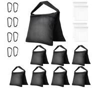EMART Heavy Duty Sandbags - Weight Bag Heavy Duty Saddlebags Sand Bag for Photography, Backdrop Stand, Light Stand, Tripod, Photo Video Studio, Canopy, Patio, Tent -8 Pack,Black