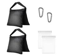 EMART Heavy Duty Sandbags,Weight Sand Bags Saddlebag Design,Black-2 Packs | Sandbag Weights Photo Studio for Photography Stand Light Tripod, Outdoor Patio,Sports,Photo Sets,Film Sets,Live Productions
