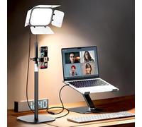 EMART LED Desktop Video Light with Flexible Gooseneck & Barndoor - CRI 97+ Desktop Key Light 15W Continuous Output Lighting for Photography/Video Conference/Zoom/YouTube/Live Streaming/Makeup