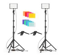EMART LED Video Light 11 Brightness/4 Color Filters Dimmable Photography Continuous Table Top Lighting, Adjustable Tripod Stand, USB Portable Fill Light for Photo Studio Shooting