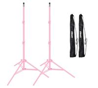 EMART Light Stand for Photography - Pink - 7 Ft (2.1m) Portable Photo Video Tripod, Lighting Stand with Carry Case for Camera, Flash Softbox Umbrella Strobe Photographic Portrait - 2 Pack
