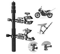 EMART Motorcycle Camera Mount Kit, Bicycle Handlebar Invisible Selfie Stick with Dual Ball Heads, Super Clamps, Action Camera Adapter Compatible with GoPro Insta360 DJI AKASO Action Cameras, GP-30