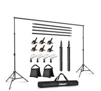 EMART Photo Backdrop Stand Kit, 6.9 x 10 ft (H X W) Adjustable Photography Background Support System for Video Studio Photographic Booth, Back Drop Holder Frame