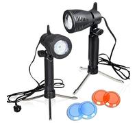 EMART Photography Lighting, 2 Packs 5500K LED Continuous Video Studio Light Kit Table Top Lamp for Photo Studio Live Streaming Recording Filming