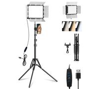 EMART Photography Lighting Kit,25*20cm LED Studio Light with Tripod,1 Pack