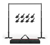 EMART Pipe and Drape Backdrop Stand,2.6x3m Heavy Duty Metal Stand Kit-Black | 8.5x10ft Photography Background Support System,Adjustable, Metal Stage Frame for Wedding,Birthday,Party,Banquet Decorations
