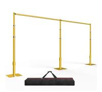 EMART Pipe and Drape Backdrop Stand Kit, 10x20ft/ 3x6m Heavy Duty Background Holder, Adjustable Metal Back Drop Frame for Wedding Birthday Party Banquet Decorations - Gold