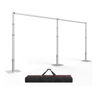 EMART Pipe and Drape Backdrop Stand Kit, 10x20ft/ 3x6m Heavy Duty Background Holder, Adjustable Metal Back Drop Frame for Wedding Birthday Party Banquet Decorations - Silver