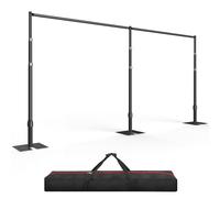 EMART Pipe and Drape Backdrop Stand Kit, 12x20ft/ 3.6x6m Heavy Duty Background Holder, Adjustable Metal Back Drop Frame for Wedding Birthday Party Banquet Decorations - Black