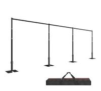 EMART Pipe and Drape Backdrop Stand Kit, 12x30ft/ 3.6x9m Heavy Duty Background Holder, Adjustable Metal Back Drop Frame for Wedding Birthday Party Banquet Decorations - Black