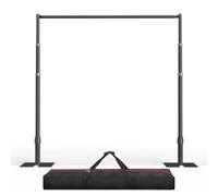 EMART Pipe and Drape Backdrop Stand Kit, 2.6mx3m Background Support Heavy Duty, Adjustable Metal Frame 8.5x10ft for Wedding, Birthday, Party, Banquet Decorations - Black
