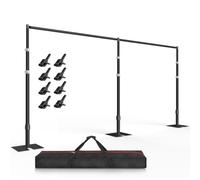 EMART Pipe and Drape Backdrop Stand Kit,Heavy Duty Frame（2.6x6m,Black)