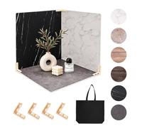 EMART Product Photography Backdrop Board Kit 40x40cm,Double-Sided(6 Pcs) | Water Resistant,Backdrop,6 Textured Patterned,Combine 2 or 3 Panels,Dustproof,No-Reflection,Food Jewelry Cosmetics Shooting