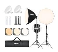 EMART Softbox Lighting Kit, 2 Pack 65x65cm Octagonal Soft Box Light with 135W LED Photo Bulbs, 3000K-6000K Dimmable Photography Continuous Lights for Portraits Video Product Shooting and Filming