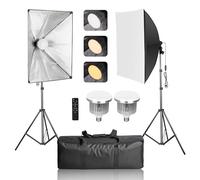 EMART Softbox Lighting Kit, 2-Packs 50x70cm Soft Box Photography Studio Light with 85W LED Bulbs, 3000K-6000K Dimmable for Portraits, Photoshoots, Live Streaming, Product Shooting