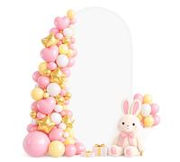 EMART Wedding Arch Backdrop Cover 6.6FT, White Flexible Polyester Arch Cover Fit Round Top Backdrop Stand for Wedding, Birthday Party, Baby Shower and Banquet Decoration