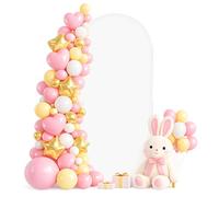 EMART Wedding Arch Backdrop Cover 6FT, White Flexible Polyester Arch Cover Fit Round Top Backdrop Stand for Wedding, Birthday Party, Baby Shower and Banquet Decoration