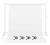 EMART White Backdrop 2.1x3m/7x10ft, Photography Photo Background Curtain Drapes, Polyester Fabric Back Drop Screen Sheet for Birthday Party Video Studio Portrait Photoshoot