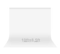 EMART White Backdrop 3x2.6m/10x8.5ft, Photography Photo Background Curtain Drapes, Polyester Fabric Back Drop Screen Sheet for Birthday Party Video Studio Portrait Photoshoot