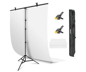 EMART White Backdrop with Stand,5x7ft White Screen Photography Backdrop Kit